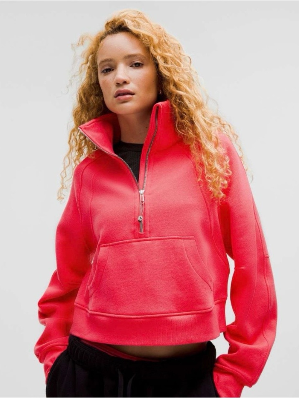 Lululemon Scuba Oversized Half Zip Crop Sweatshirt in Glaze Pink XS/S